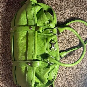 Michael Kors Lime Green Leather Shoulder Bag